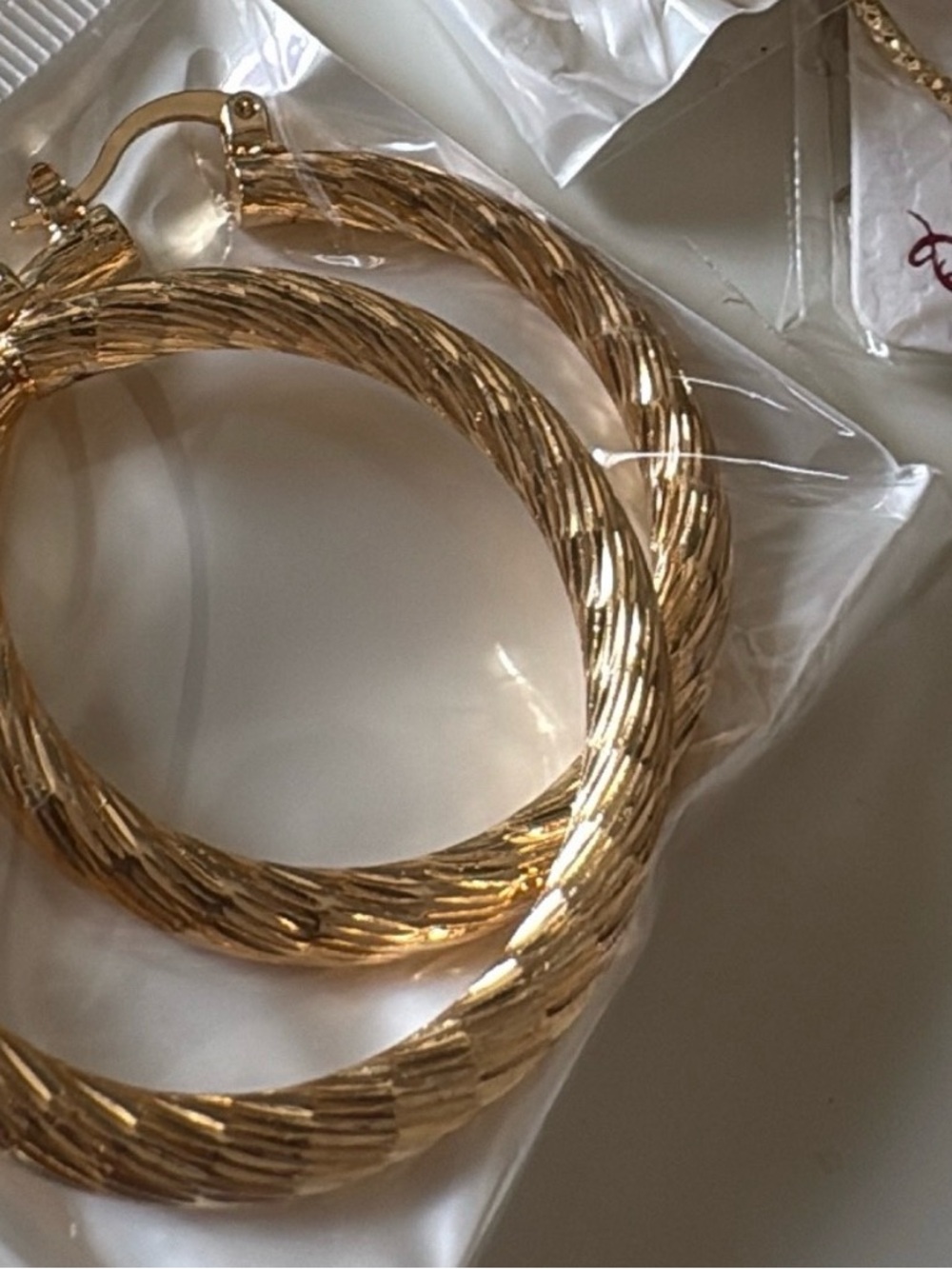 Textured Gold Hoop Earrings